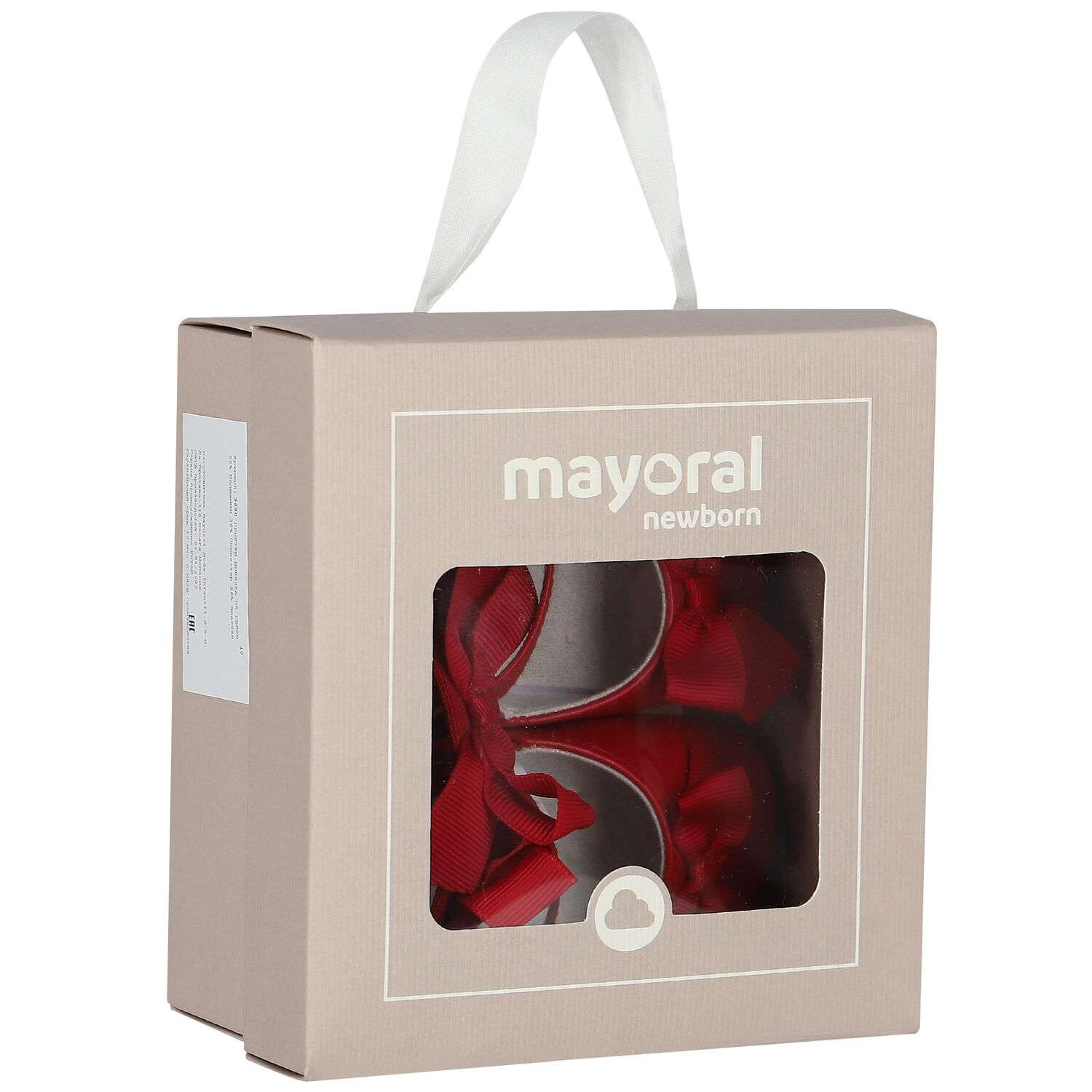 طقم بنات حذاء ما قبل المشي بفيونكة باللون الأحمر, 2, hi-res